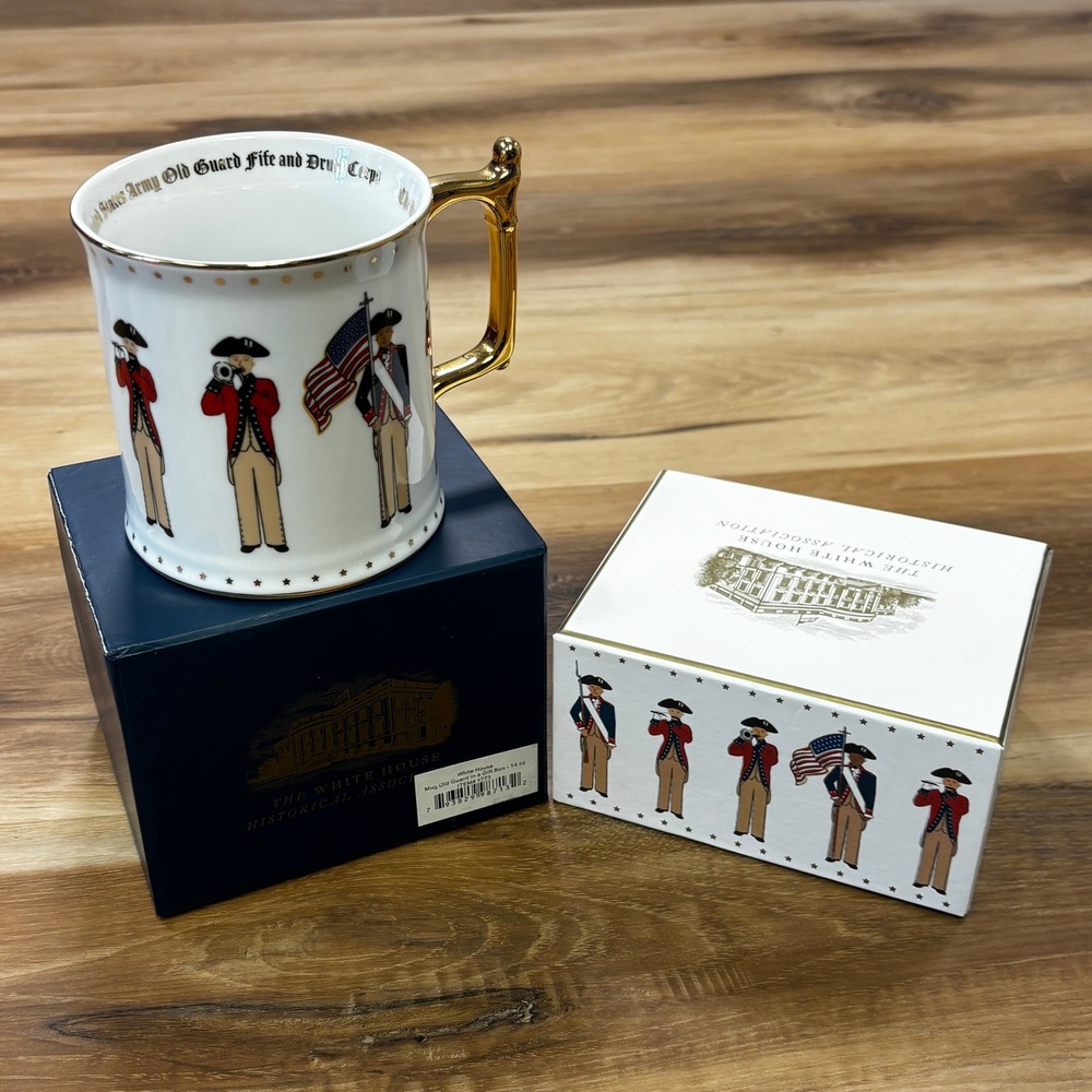 White House Historical Association Old Guard Fife and Drum Corps Mug 14oz Gold